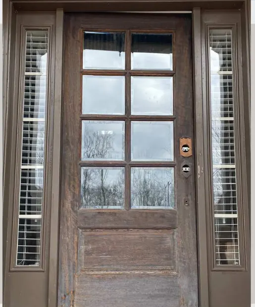 Double door before refinishing