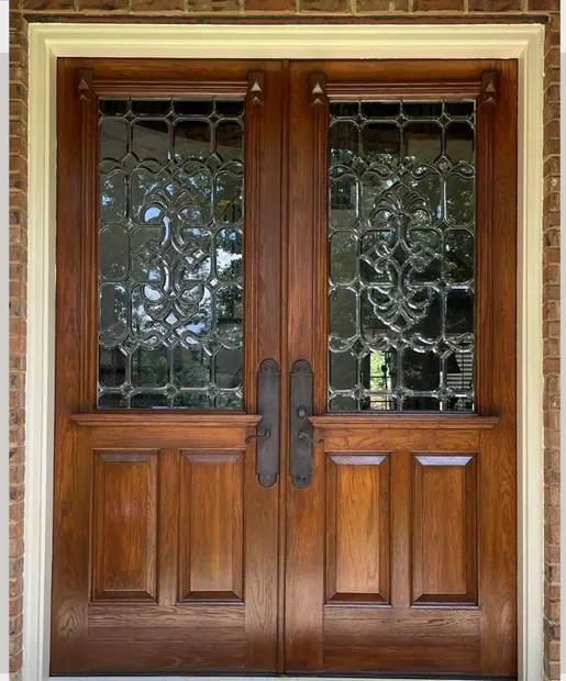 Double door after refinishing