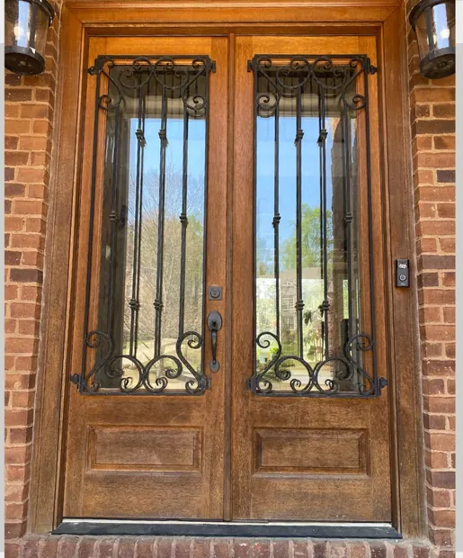 Double door before refinishing