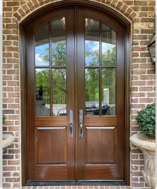 Double door after refinishing