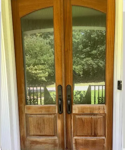 Double door before refinishing