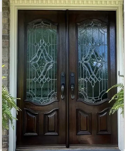 Double door after refinishing