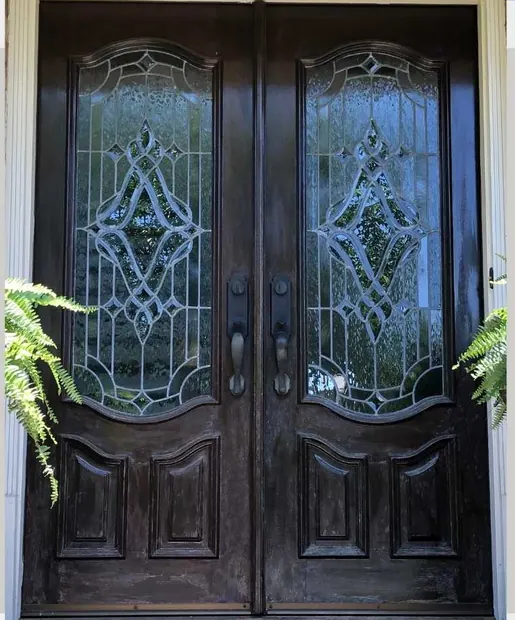 Double door before refinishing