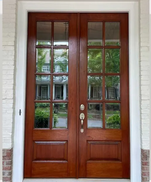 Double door after refinishing