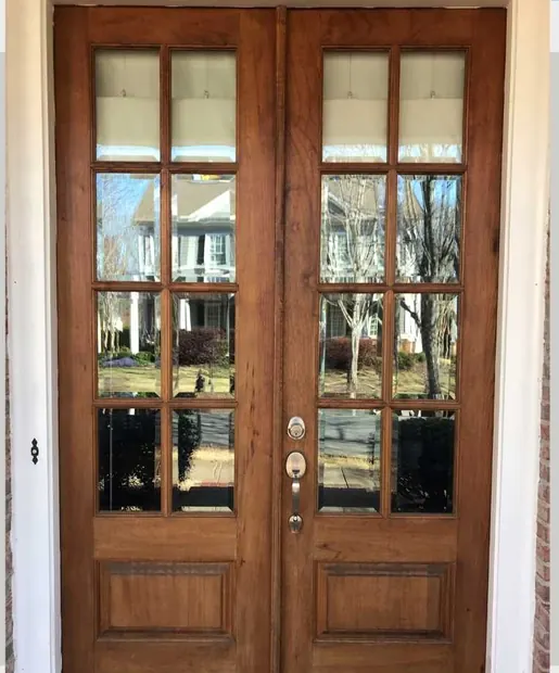 Double door before refinishing