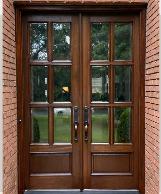 Double door after refinishing
