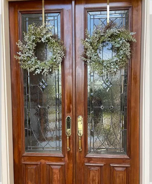 Double door before refinishing