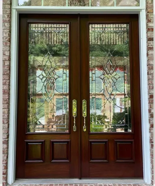 Double door after refinishing