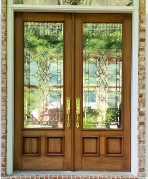 Double door before refinishing