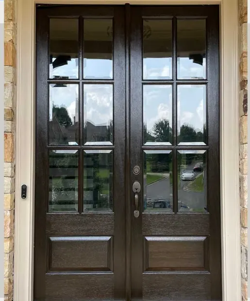Double door after refinishing