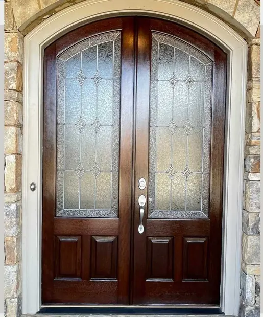 Double door after refinishing