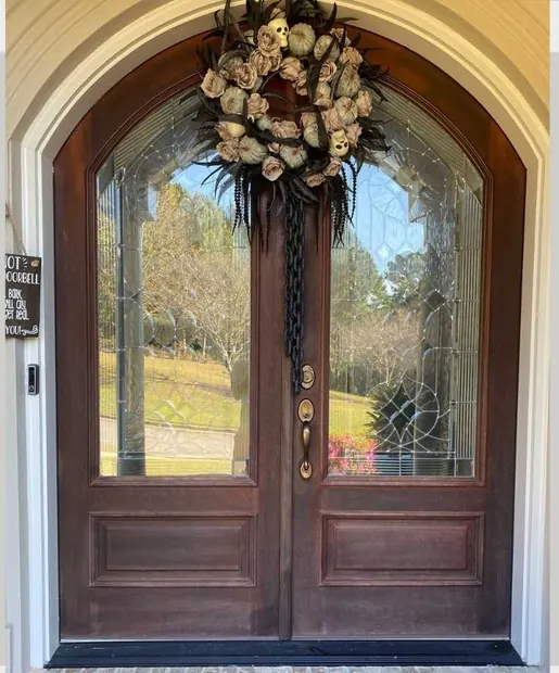 Double door before refinishing