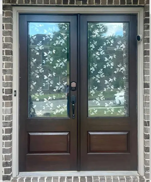 Double door after refinishing