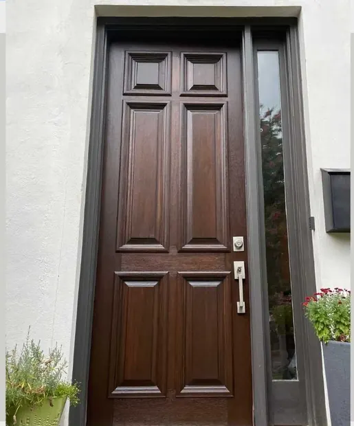 Single door after refinishing