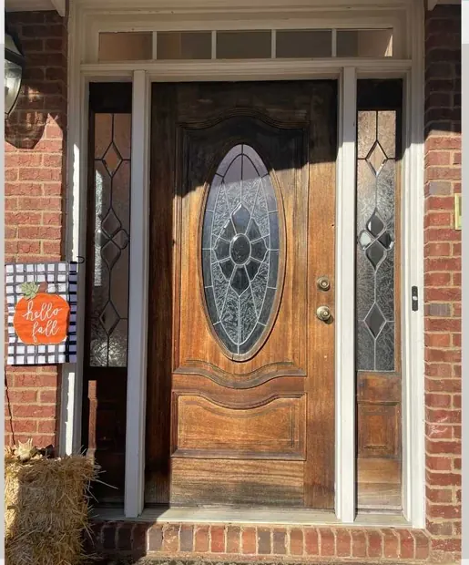 Single door before refinishing