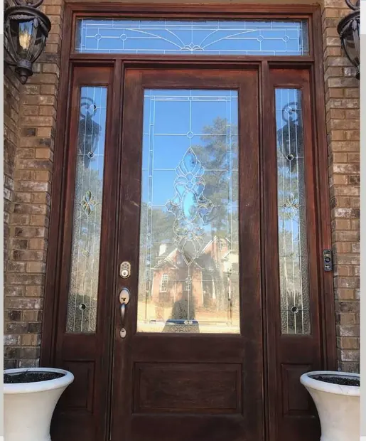Single door before refinishing