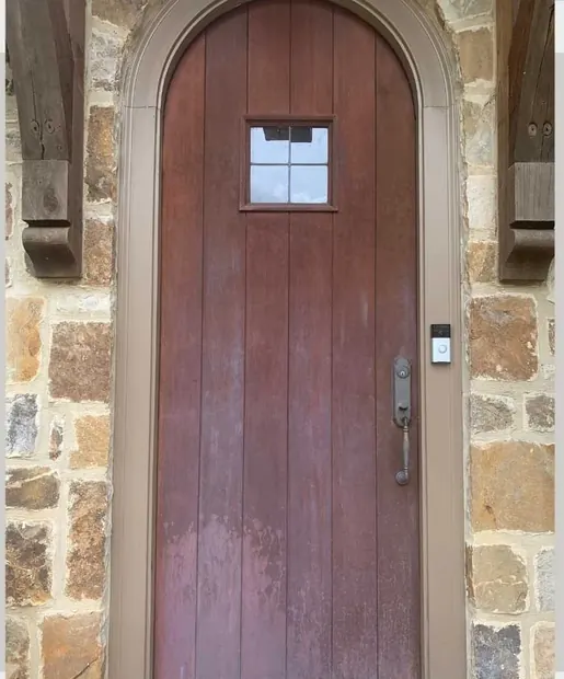Single door before refinishing