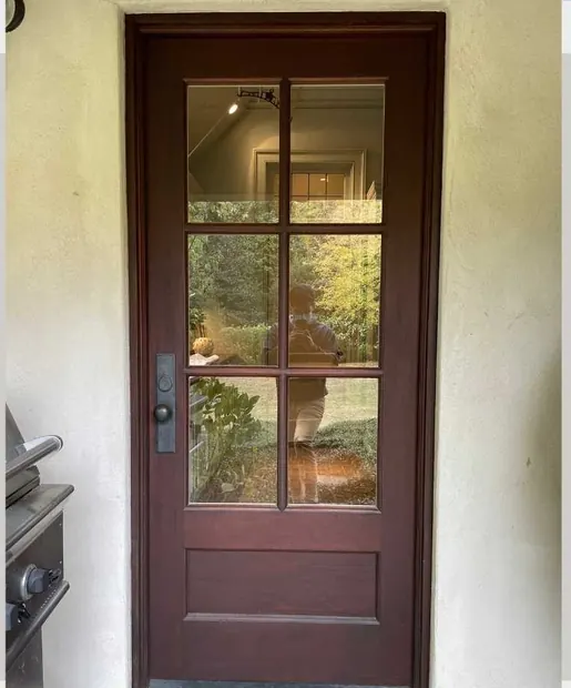 Single door before refinishing