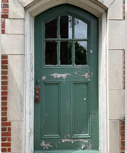 Single door before refinishing