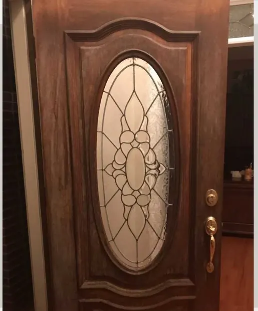 Single door before refinishing